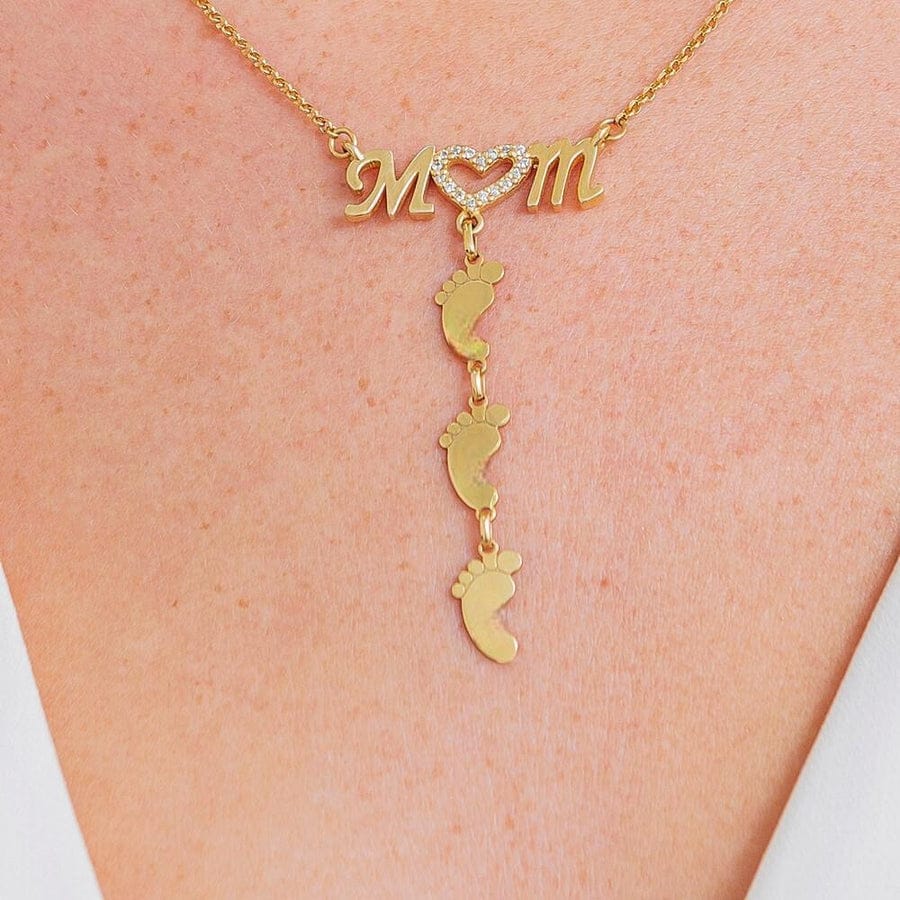 Mom and children necklace + one feet